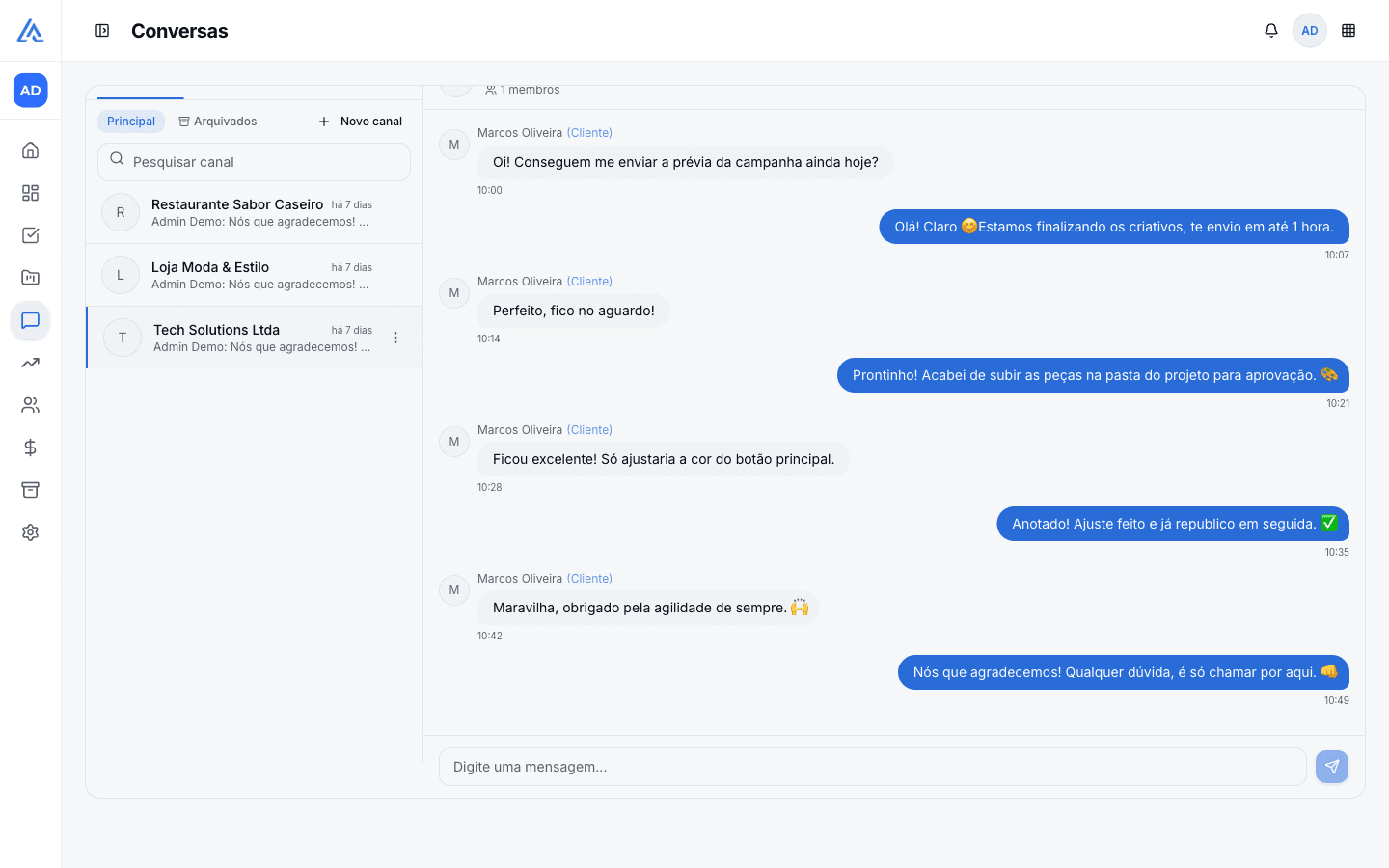 Seus clientes mais perto, comunicação registrada